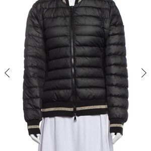 Moncler Black Puffer Jacket with Gold accents